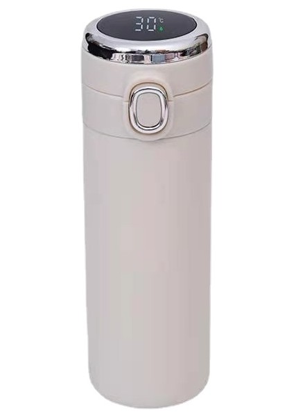 Beyaz Paslanmaz Sıcaklık Göstergesi Çelik Termos 400 ml (Yurt Dışından)