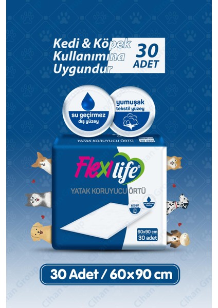 Flexilife 30 Adet Köpek Çiş Pedi 60 Cm x 90 Cm