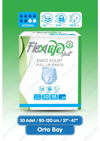 Flexilife Plus Ped Emici Külot Orta Boy Medium Hasta Bezi 30'lu