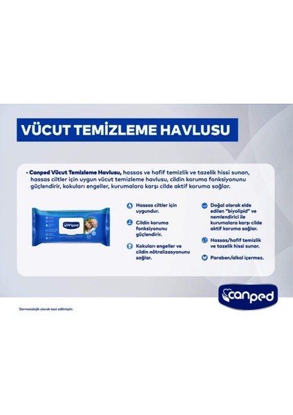 Hasta Vücut Perine Temizleme Islak Mendil Havlu 48 Yaprak Xl (12 Li Set) Plastik Kapaklı