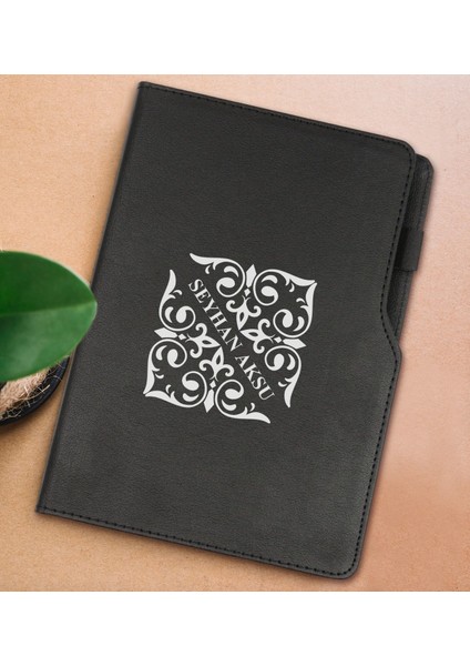 Gift Kişiye Özel Isimli Siyah Termo Deri Not Defteri 15X21CM-10