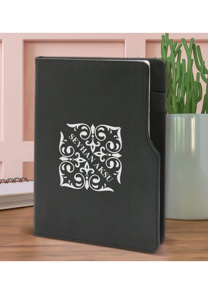 Gift Kişiye Özel Isimli Siyah Termo Deri Not Defteri 15X21CM-10 fiyatları