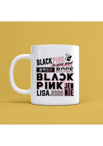 Black Pink Tasarımlı Kupa Bardak Mr-20