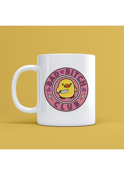 Civciv - Bad Bitch Club Baskılı Kahve Kupa Bardak Mr-02