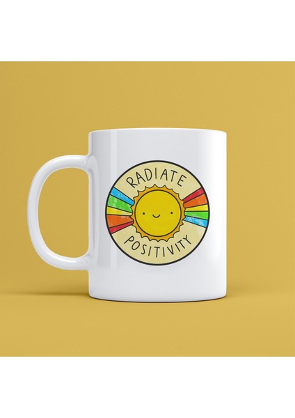 Radiate Positivity Pozitif Işınlar Baskılı Kahve Kupası Mr-01