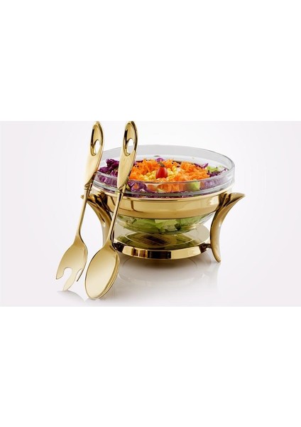 Salata Servis Seti 3 Litre-Gold