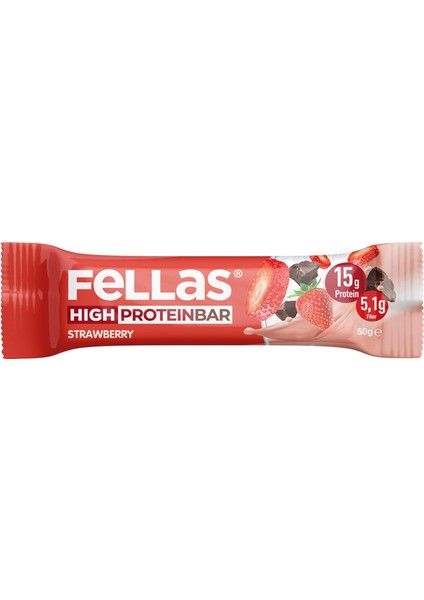 Yüksek Protein Bar Çilekli 50 gr