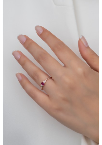 Gümüş Prenses Yüzük. Renkli Taşlı Ayarlanabilir Ölçü. Rose Gold Kaplama 925 Ayar Gümüş fırsatları