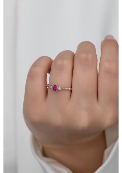 Gümüş Prenses Yüzük. Renkli Taşlı Ayarlanabilir Ölçü. Rose Gold Kaplama 925 Ayar Gümüş indirimleri