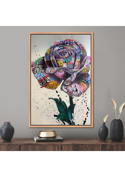 1 Parça Naturel Çerçeveli Kanvas Tablo Soyut Kanvas Dekor Banksy Kanvas Graffiti Hediye Kanvas fiyatları