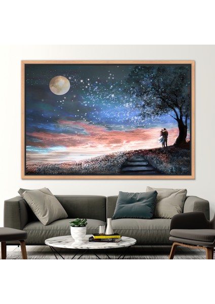 1 Parça Naturel Çerçeveli Kanvas Tablo Sevgili Kanvas Sevgililer Günü Hediyesi Kanvas fiyatları