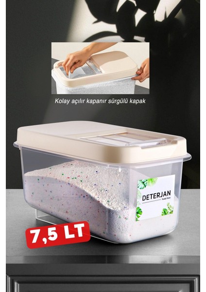 Kolay Kayar Kapaklı 7,5 Lt Multibox Deterjan Saklama Kutusu