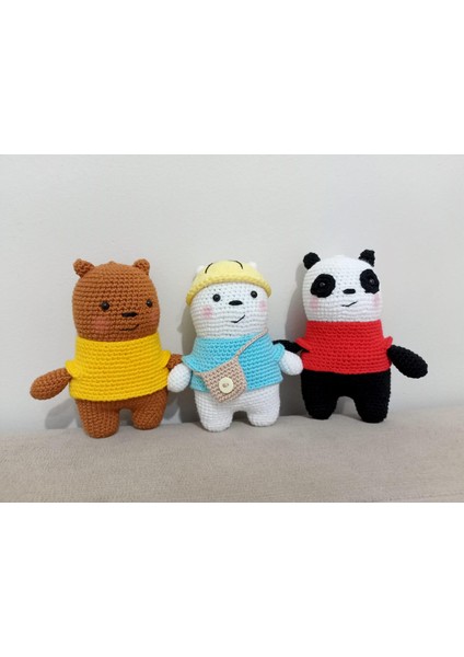 We Bare Bears Ayıcık Seti Amigurumi Organik Oyuncak