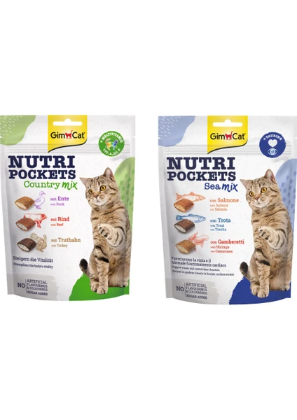 Nutripockets Kedi Ödülü Sea Mix 150GR + Nutripockets Kedi Ödülü Country Mix 150GR