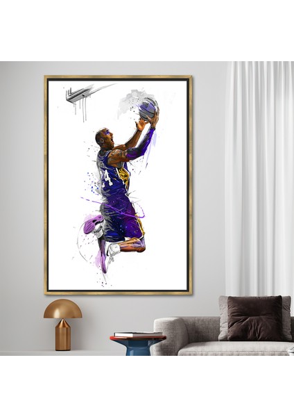 1 Parça Gold Çerçeveli Kanvas Tablo Kobe Byrant Basketbol Kanvas Ünlü Kanvas Baskı fiyatları