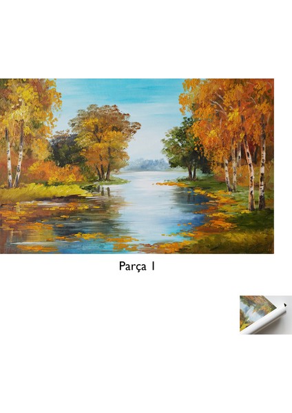 1 Parça Poster Kanvas Tablo Sonbahar Manzara Resmi Sonbahar Sanat Doğa Manzarası Posteri