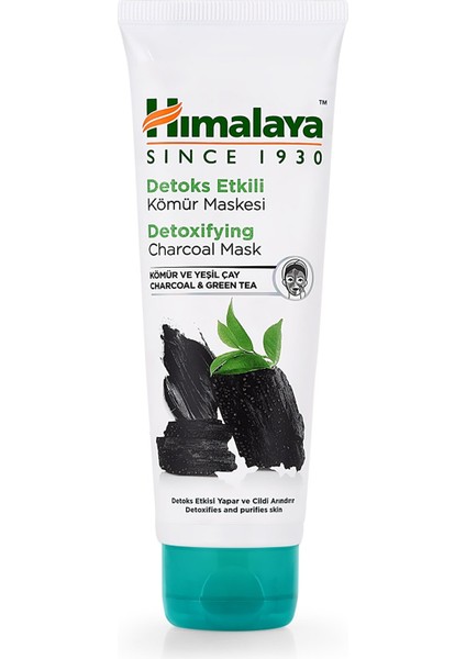 Detoks Etkili Arındırıcı Yüz Maskesi, Aktif Kömür, Yeşil Çay, Parabensiz, Tüm Ciltler, 75 ml