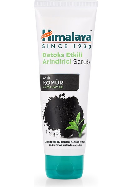 Detoks Etkili Arındırıcı Yüz Temizleyici Scrub, Aktif Kömür, Yeşil Çay, Parabensiz, Tüm Ciltler 75ml