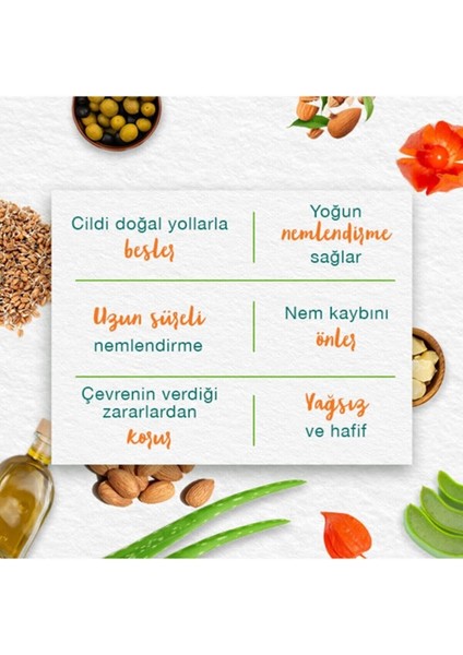 Besleyici El ve Vücut Kremi, Kış Kirazı, Nemlendirici, Yağsız, Su Bazlı, Tüm Ciltler, 50 ml