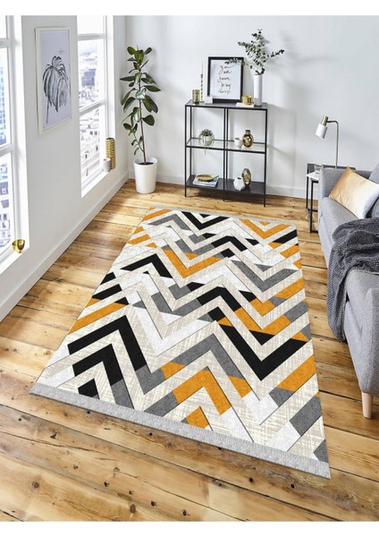 Dekoratif Kaymaz Taban Yıkanabilir Modern Halı DELÜX-3033