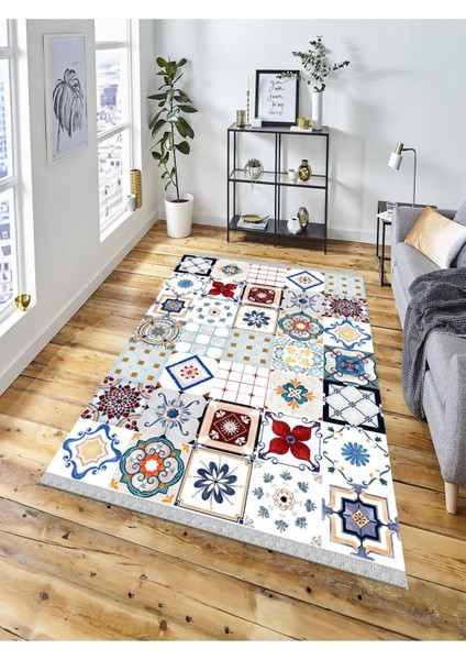 Dekoratif Kaymaz Taban Yıkanabilir Modern Halı DELÜX-2063