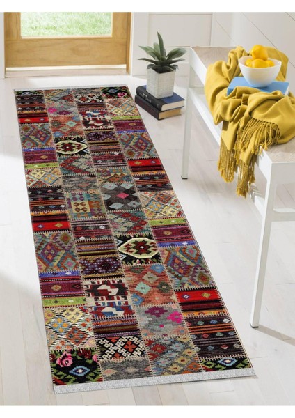 Dekoratif Kaymaz Taban Yıkanabilir Modern Halı DELÜX-4015