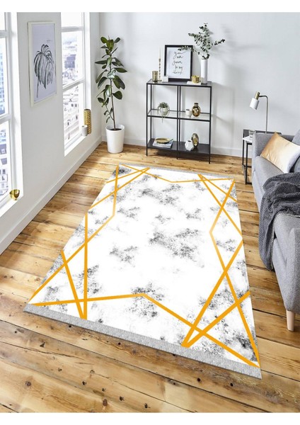 Dekoratif Kaymaz Taban Yıkanabilir Modern Halı DELÜX-5033