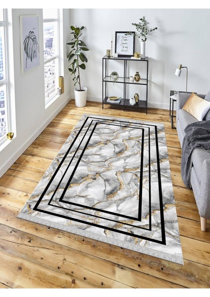 Dekoratif Kaymaz Taban Yıkanabilir Modern Halı DELÜX-6020