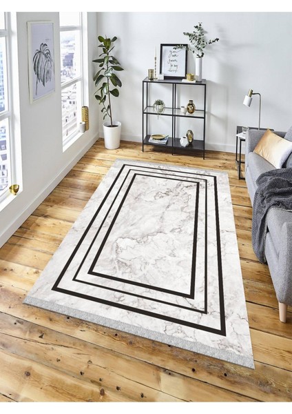 Dekoratif Kaymaz Taban Yıkanabilir Modern Halı DELÜX-5048