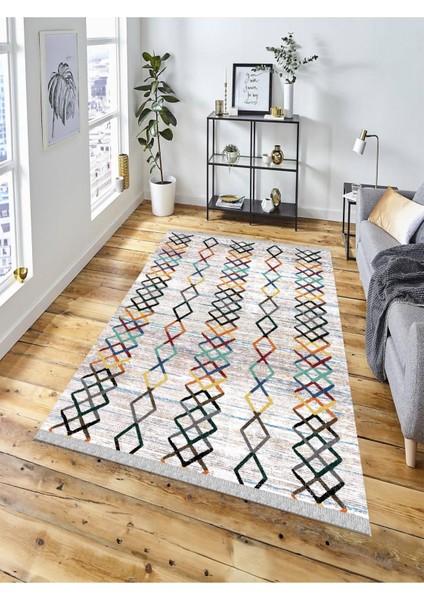 Dekoratif Kaymaz Taban Yıkanabilir Modern Halı DELÜX-6058