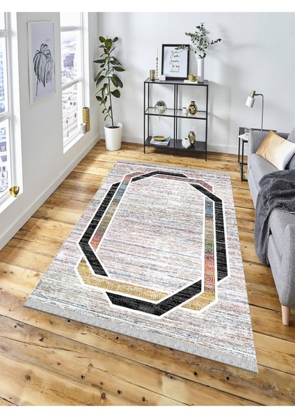 Dekoratif Kaymaz Taban Yıkanabilir Modern Halı DELÜX-6040