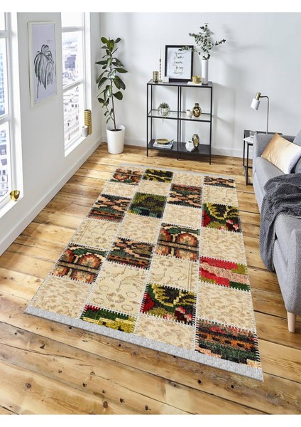 Dekoratif Kaymaz Taban Yıkanabilir Modern Halı DELÜX-4001