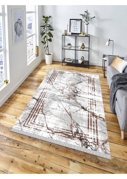 Dekoratif Kaymaz Taban Yıkanabilir Modern Halı DELÜX-1024