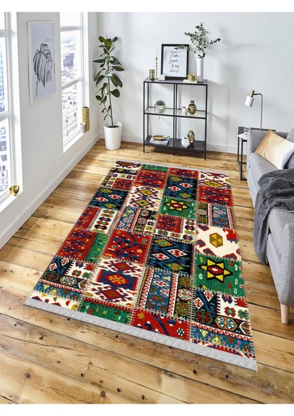 Dekoratif Kaymaz Taban Yıkanabilir Modern Halı DELÜX-4064