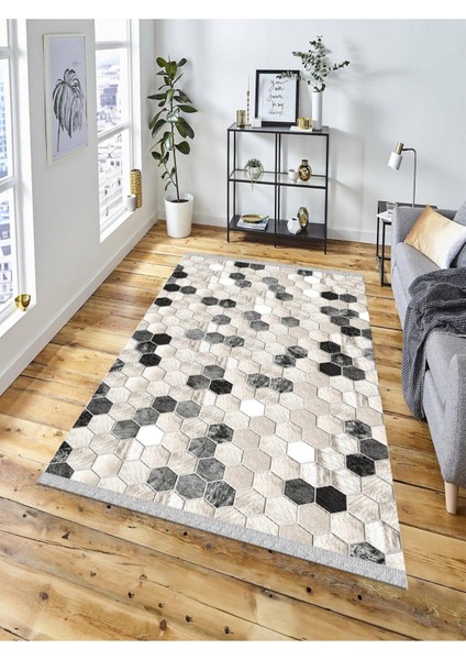 Dekoratif Kaymaz Taban Yıkanabilir Modern Halı DELÜX-4056