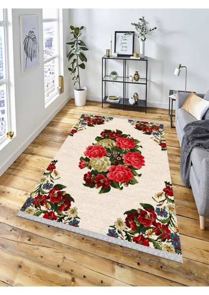 Dekoratif Kaymaz Taban Yıkanabilir Modern Halı DELÜX-6015