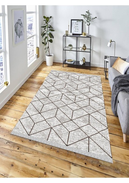 Dekoratif Kaymaz Taban Yıkanabilir Modern Halı DELÜX-6078