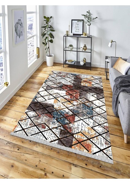 Dekoratif Kaymaz Taban Yıkanabilir Modern Halı DELÜX-5002