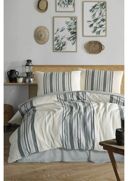 Müslin Nevresim Takımı Tek Kişilik 3 Parça Naturel Style Gri 0103010117708