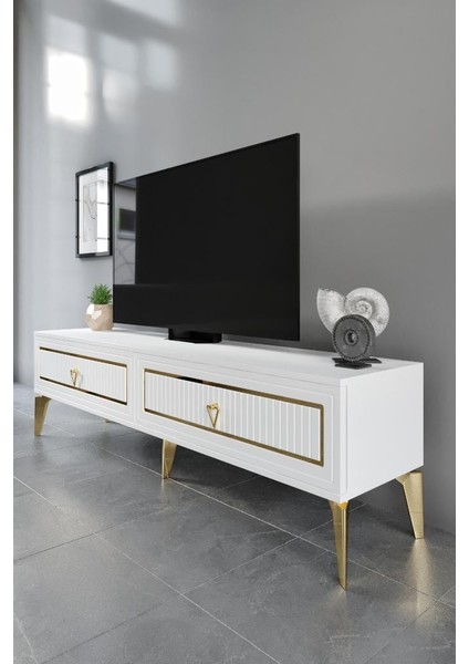 150 cm Trend Mdf Mebran Kapak Beyaz Gold