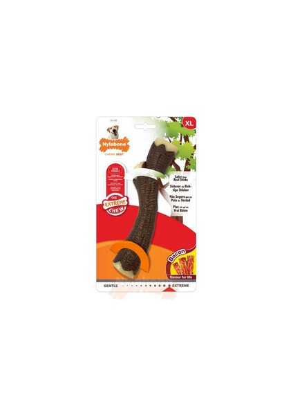 Nylabone Domuz Pastırması Aromalı Köpek Çiğneme Çubuğu 20cm [Xl]