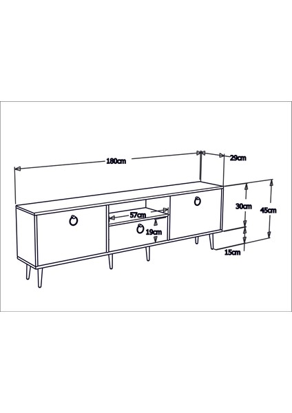 Sole Tv Ünitesi Sehpası 180 cm