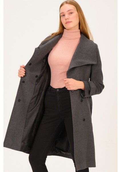 Z6645 Dewberry Kadın Palto-Antrasit fırsatları