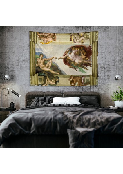 Creacıon De Adam- Adem'ın Yaratılışı Duvar Örtüsü- Michelangelo Sanat Eseri Duvar Dekoru