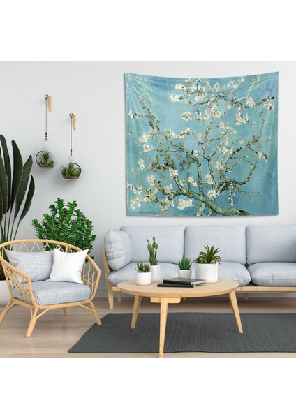 Bahar Çiçekleri Duvar Örtüsü-(Almond Blossoms)- Vincent Van Gogh Sanat Eseri Duvar Örtüsü fırsatları