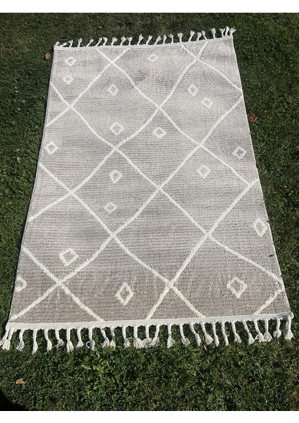 Ipekyün Halı Hav Vermeyen Yumuşak Dokulu Geometrik Modern Desenli Dokuma Halı
