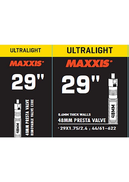 Maxxıs Ultralıght Tube 29X1.75/2.40 48MM Presta Iç Lastik