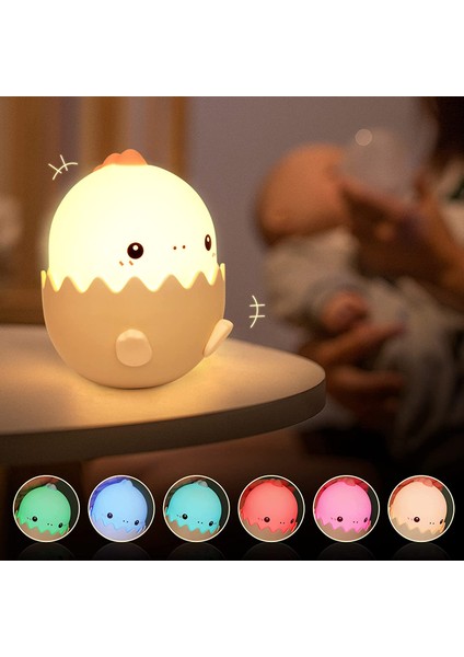 Çocuklar Için LED Karikatür Figürlü Gece Lambası - Beyaz (Yurt Dışından)