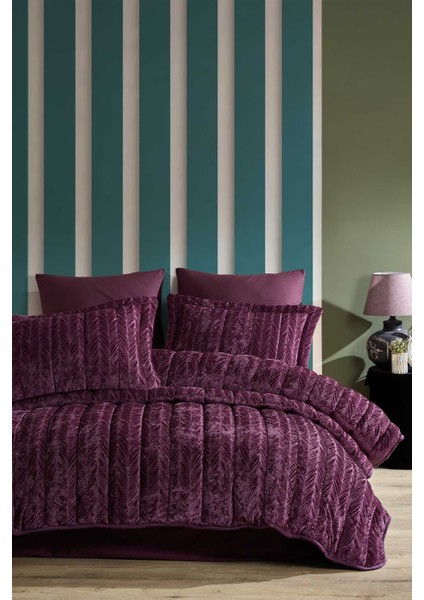 Elart comfort Yeni Nesil Uykuseti - 3 Parça Velvet Mürdüm (230X220CM)