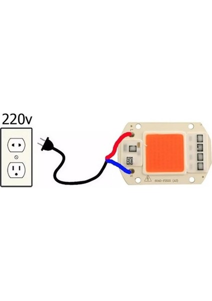 Cob Led 50 W 220 V Kırmızı Renk Ac Projektör Çip